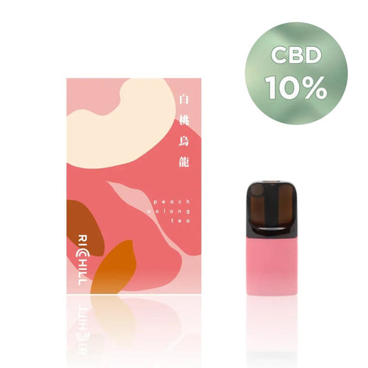 RICHILL CBD 10% POD 白桃烏龍｜白桃烏龍の箱とPOD